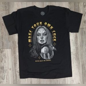 NWOT Humor Make Your Own Luck Pinup Girl Men's Graphic Tee